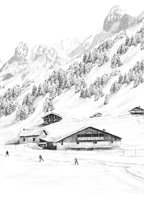 Carta da parati Clusaz sci di fondo montagna Confins