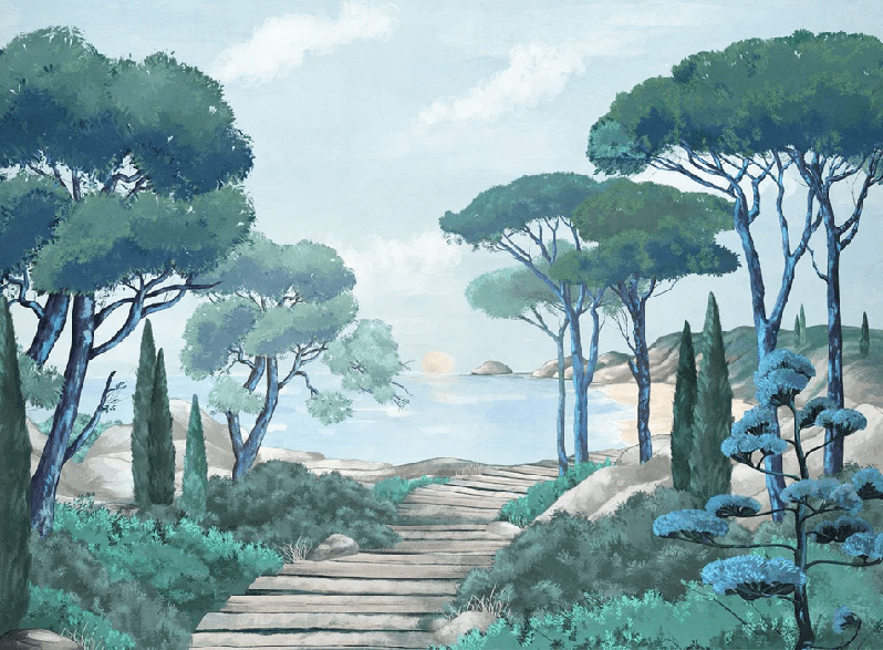 Papier peint balade dans les calanques