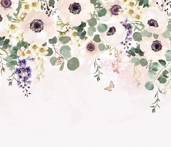 Blumentapete Provence