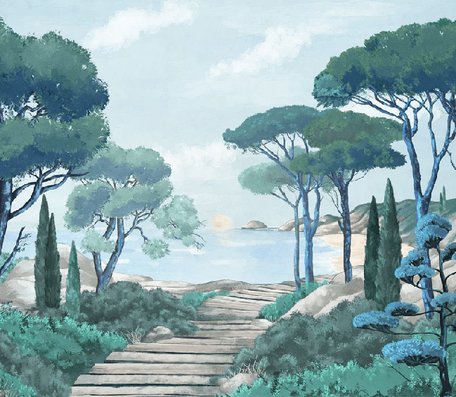 Papier peint balade dans les calanques