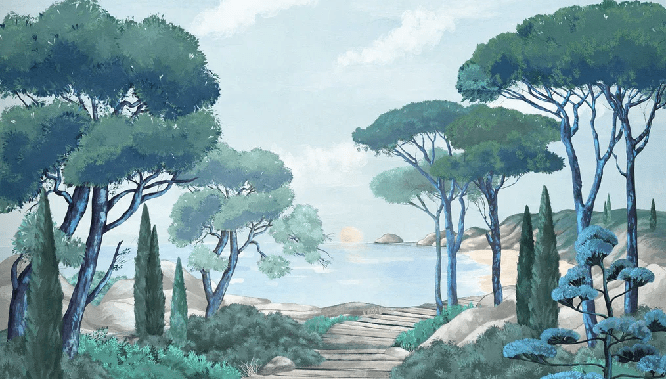 Papier peint balade dans les calanques