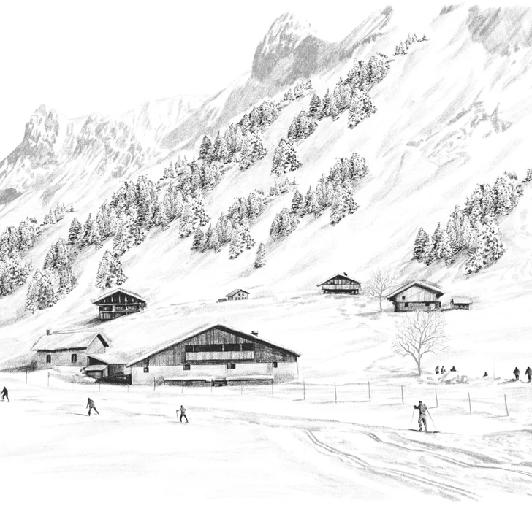 Carta da parati Clusaz sci di fondo montagna Confins
