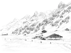 Carta da parati Clusaz sci di fondo montagna Confins
