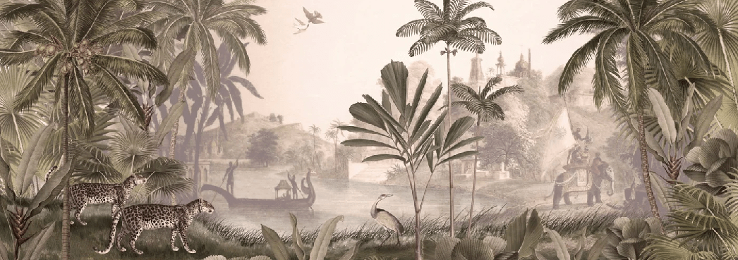 Papier peint jungle haven léopard - Muralconcept