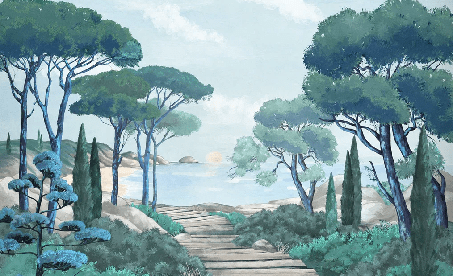 Papier peint balade dans les calanques