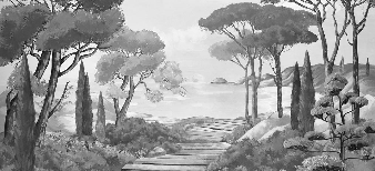 Carta da parati passeggiata nelle calanques in bianco e nero