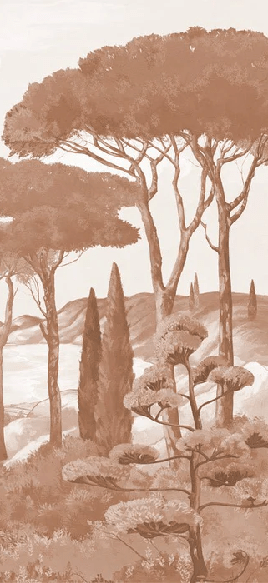 Tapete „Spaziergang in den Calanques Terrakotta“