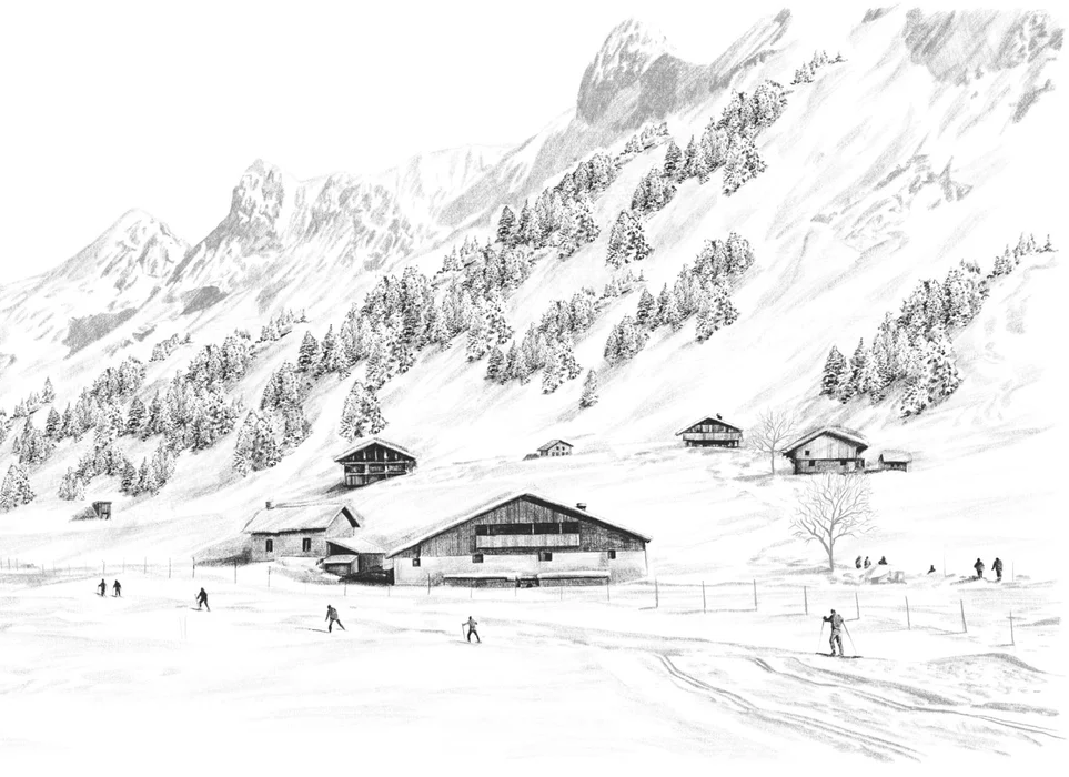 Carta da parati Clusaz sci di fondo montagna Confins