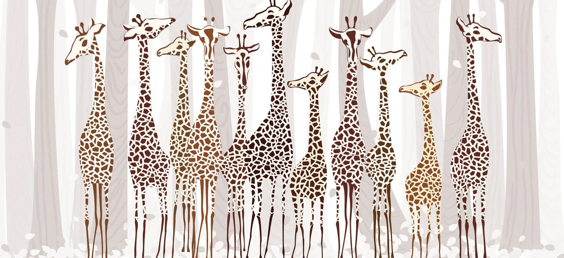 Carta da parati Elegante Giraffe