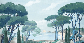 Papier peint balade dans les calanques, XXL, tendance