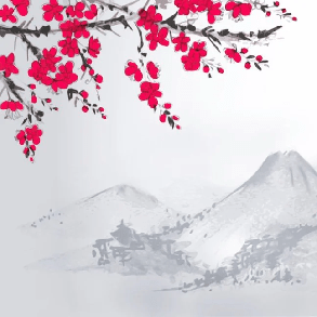 Zen-Tapete mit minimalistischer Landschaft