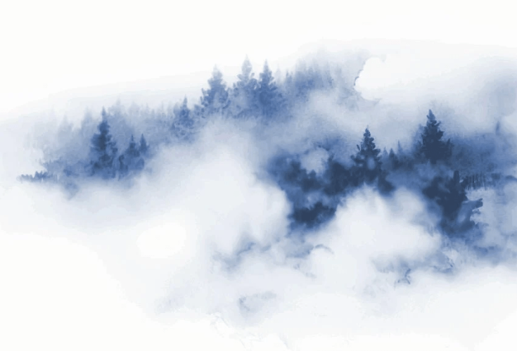 Papier peint brume des Cimes bleu - Muralconcept