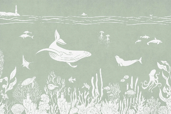 Carta da parati passeggiata acquatica verde