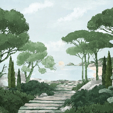 Tapete „Spaziergang in den grünen Calanques“