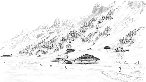 Carta da parati Clusaz sci di fondo montagna Confins