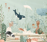 Carta da parati per bambini mondo marino