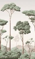 Papier peint brise légère pinède