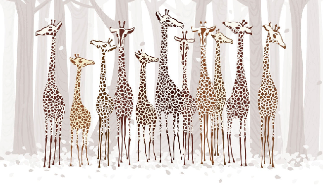 Carta da parati Elegante Giraffe