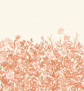Carta da parati con fiori dipinti a pennello color terracotta