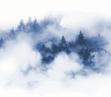 Papier peint brume des Cimes bleu