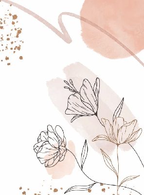 Tapete mit Formen und Blumen