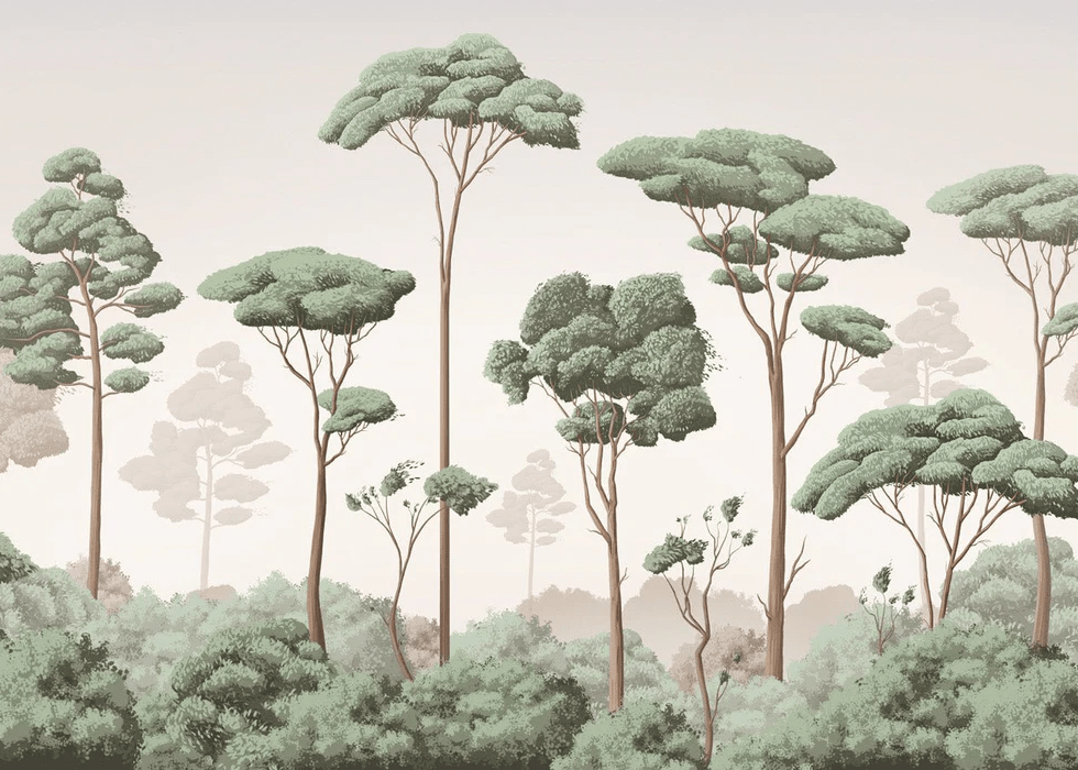 Papier peint brise légère pinède