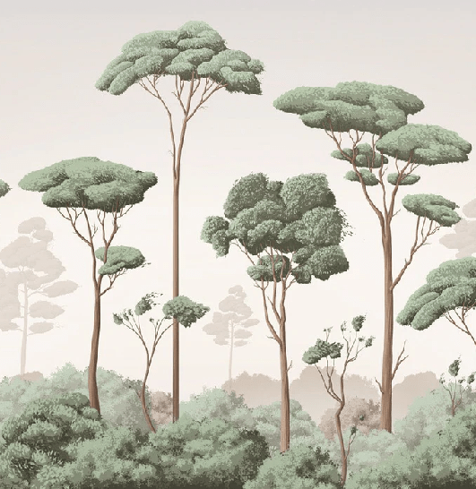 Papier peint brise légère pinède