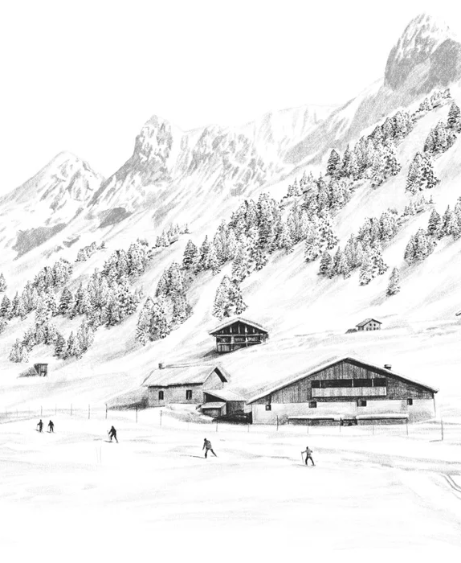 Carta da parati Clusaz sci di fondo montagna Confins