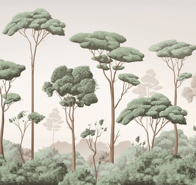 Papier peint brise légère pinède