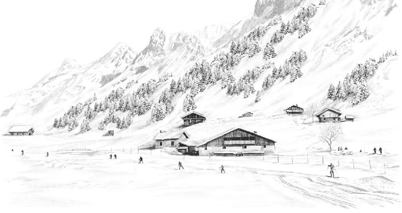 Carta da parati Clusaz ski fond montagne Confins