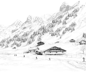Carta da parati Clusaz sci di fondo montagna Confins