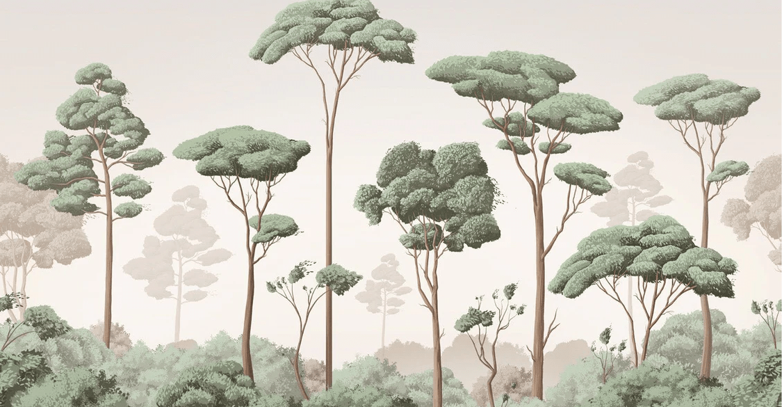 Papier peint brise légère pinède