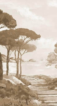 Papier peint balade dans les calanques monochrome