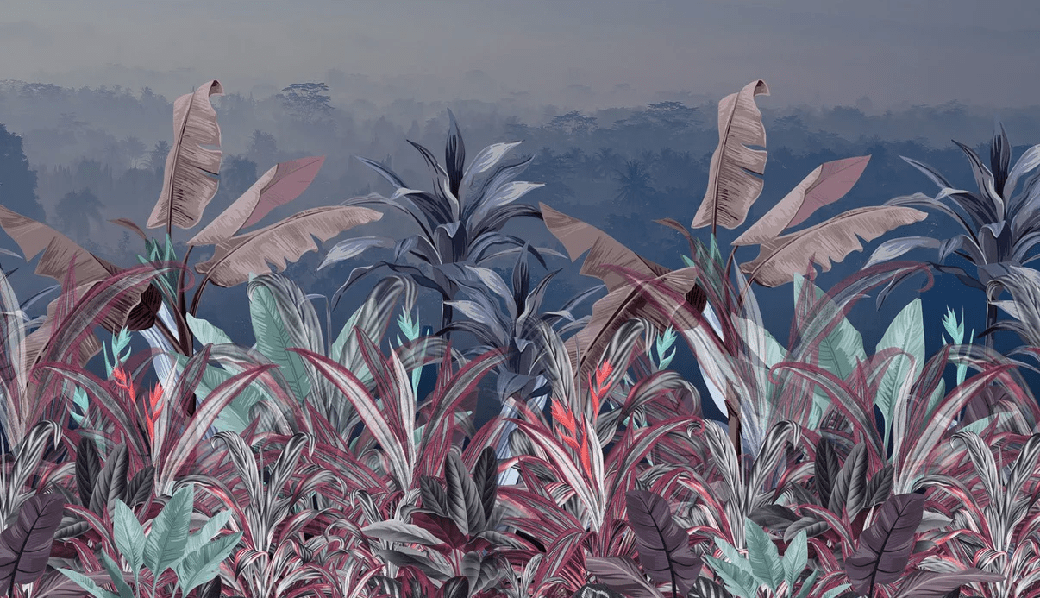 Carta da parati botanica panoramica