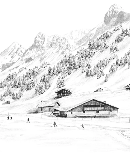 Carta da parati Clusaz sci di fondo montagna Confins