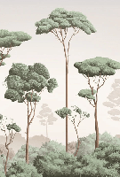 Papier peint brise légère pinède