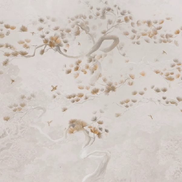 Papier peint japonisant - Brume de pins