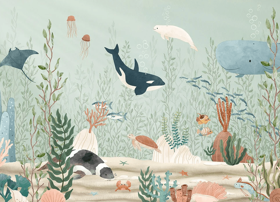 Carta da parati per bambini mondo marino
