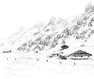 Carta da parati Clusaz sci di fondo montagna Confini