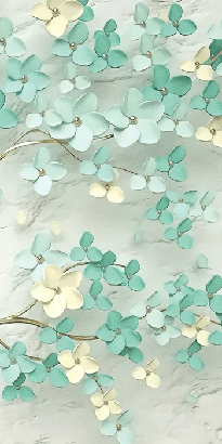 Tapete Tree 3D Grün Gold