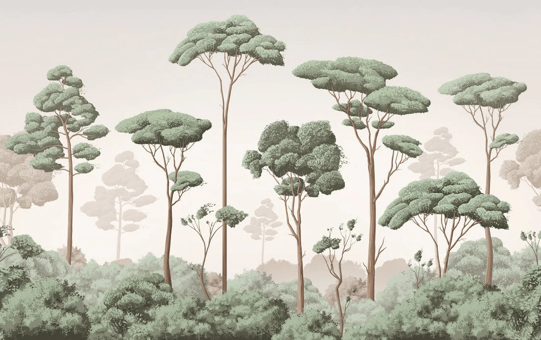 Papier peint brise légère pinède