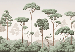 Papier peint brise légère pinède