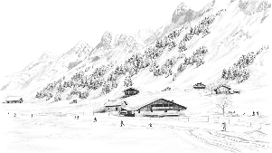 Carta da parati Clusaz sci di fondo montagna Confins
