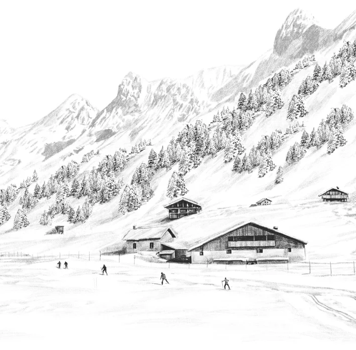 Carta da parati Clusaz sci di fondo montagna Confins