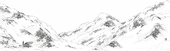 Carta da parati Val Isère bianco e nero