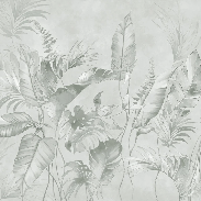 Elegante carta da parati giungla salvia