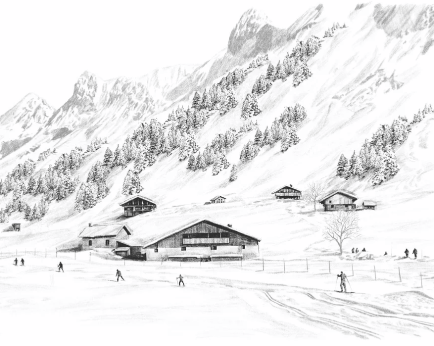 Carta da parati Clusaz sci di fondo montagna Confins
