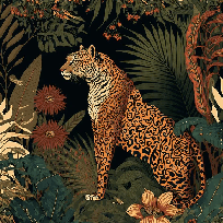 Exotische Tapete mit Tiger-Motiv