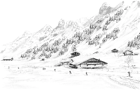 Carta da parati Clusaz sci di fondo montagna Confins