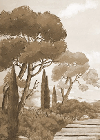 Papier peint balade dans les calanques monochrome